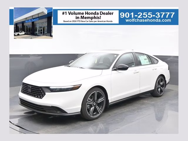 2026 Platinum White Pearl Honda Accord Hybrid Sport FWD Sedan