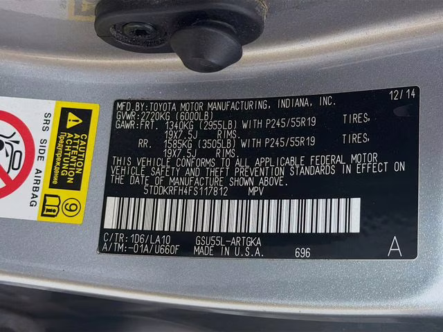 2015 Silver Sky Metallic Toyota Highlander Limited Platinum V6 AWD SUV