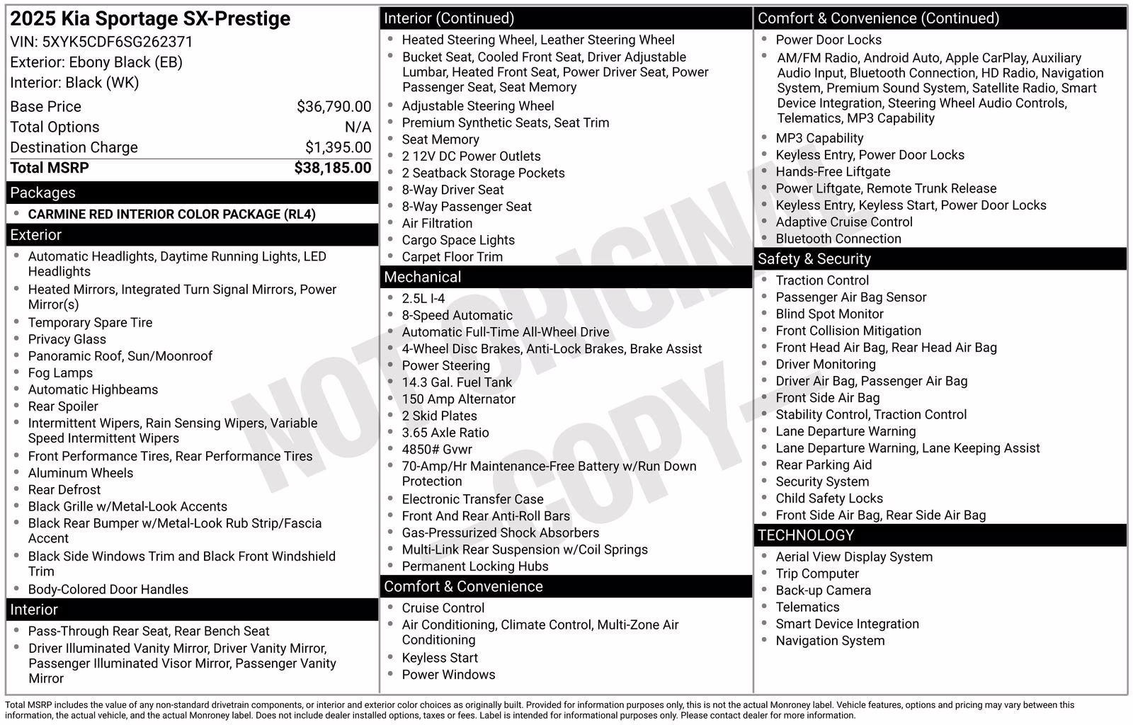2025 Ebony Black Kia Sportage SX-Prestige AWD SUV