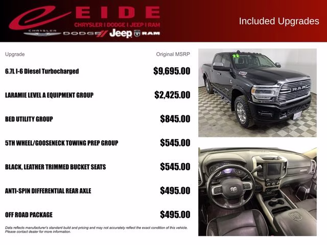 2022 Diamond Black Crystal Pearlcoat Ram 2500 Laramie 4X4 Truck