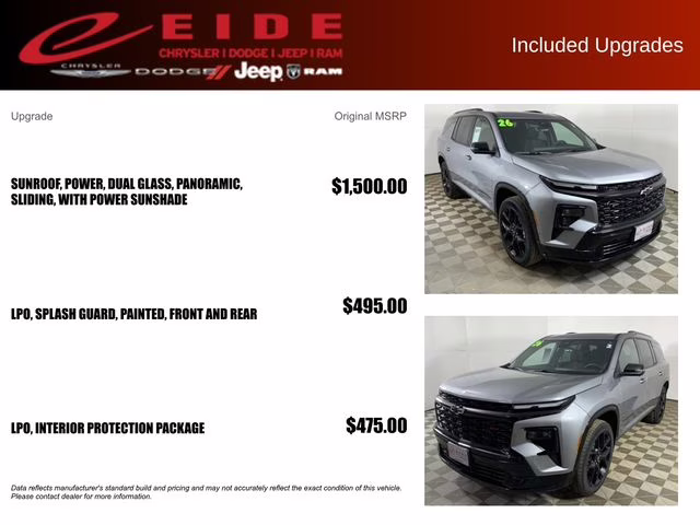 2026 Sterling Gray Metallic Chevrolet Traverse RS AWD SUV