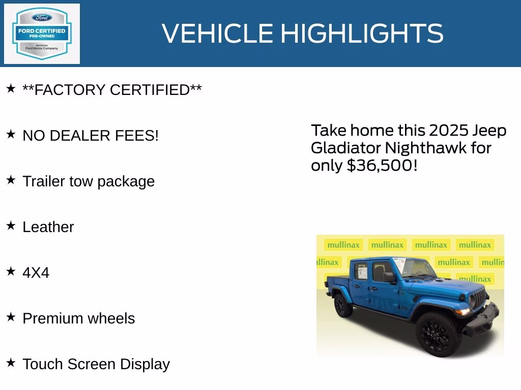 2025 Hydro Blue Pearlcoat Jeep Gladiator Nighthawk 4X4 Truck