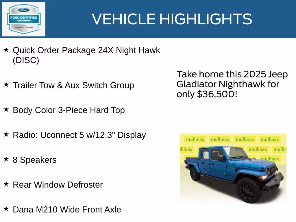 2025 Hydro Blue Pearlcoat Jeep Gladiator Nighthawk 4X4 Truck