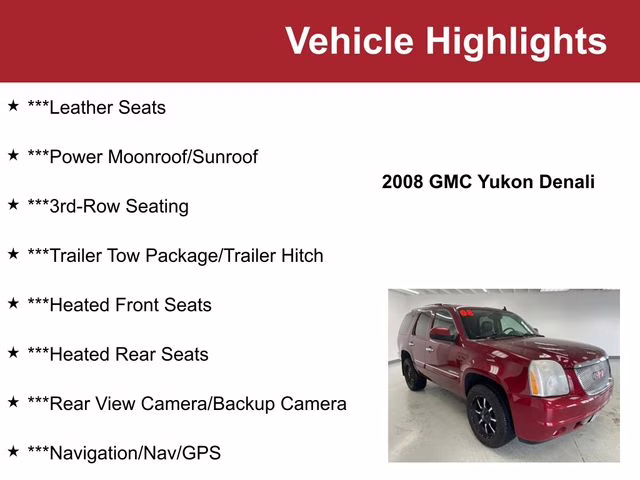 Used 2008 GMC Yukon XL Denali with VIN 1GKFK63828J196767 for sale in Waite Park, Minnesota