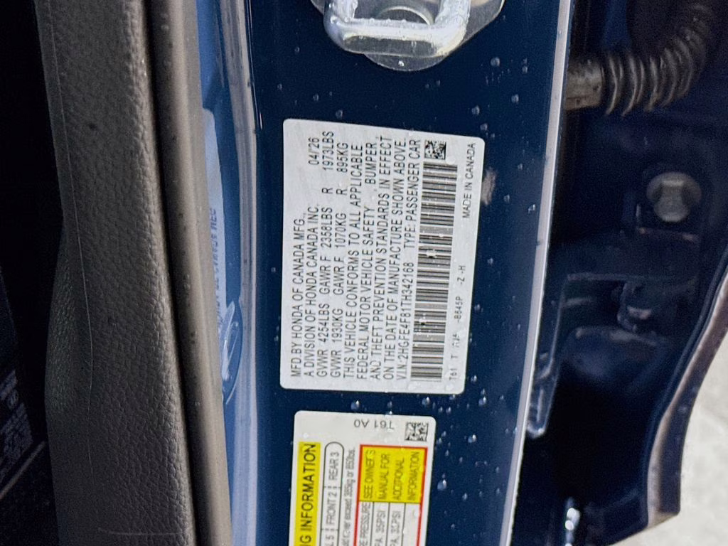 2026 Blue Lagoon Pearl Honda Civic Hybrid Sport Touring FWD Sedan