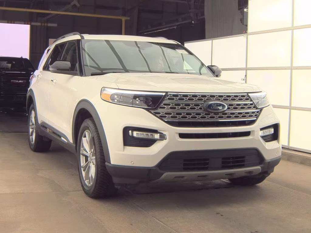 2023 White Metallic Ford Explorer Limited w/Towing / B&O Sound & Twin Panel Moonroof 4X4 SUV