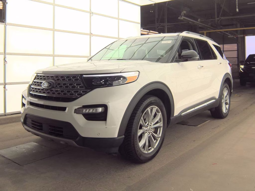2023 White Metallic Ford Explorer Limited w/Towing / B&O Sound & Twin Panel Moonroof 4X4 SUV