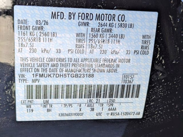 2026 Black Ford Explorer Active RWD SUV
