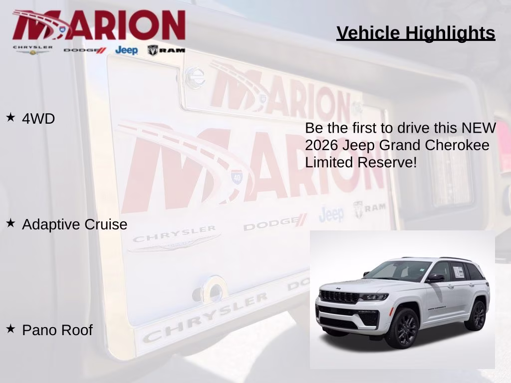 2026 Bright White Clearcoat Jeep Grand Cherokee Limited Reserve 4X4 SUV