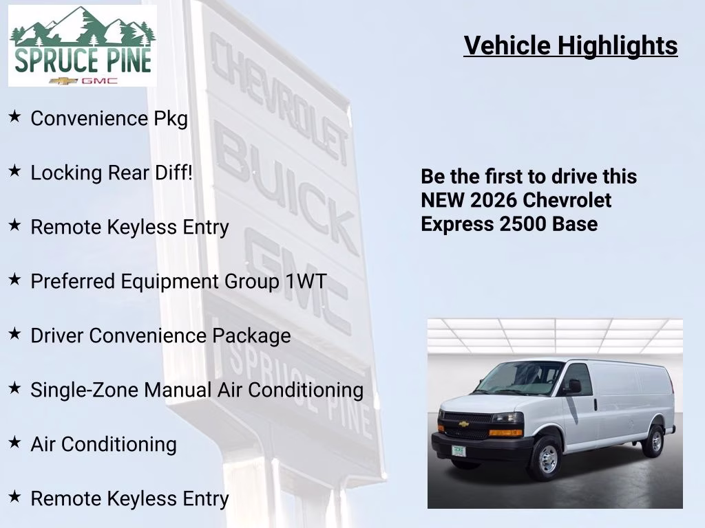 2026 Summit White Chevrolet Express 2500 Work Van RWD Van
