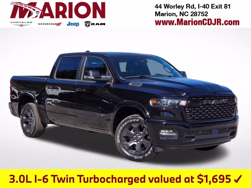 2026 Diamond Black Crystal Pearlcoat Ram 1500 Big Horn/Lone Star 4X4 Truck