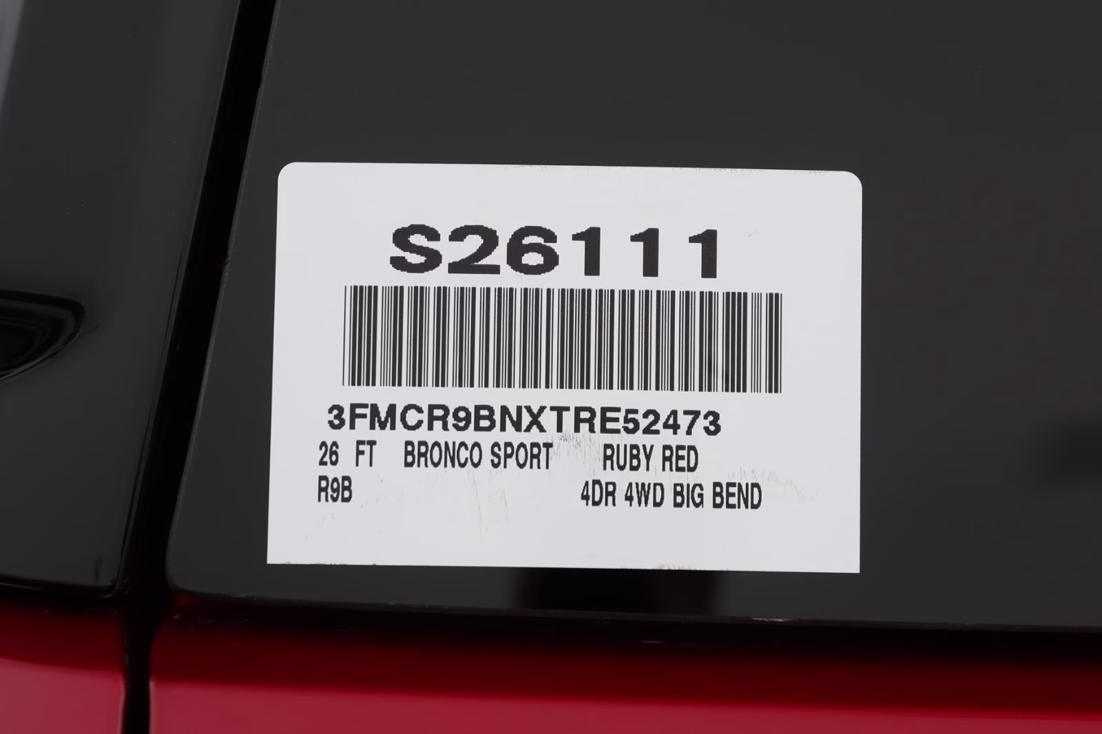 2026 Ruby Red Metallic Tinted Clearcoat Ford Bronco Sport Big Bend 4X4 SUV