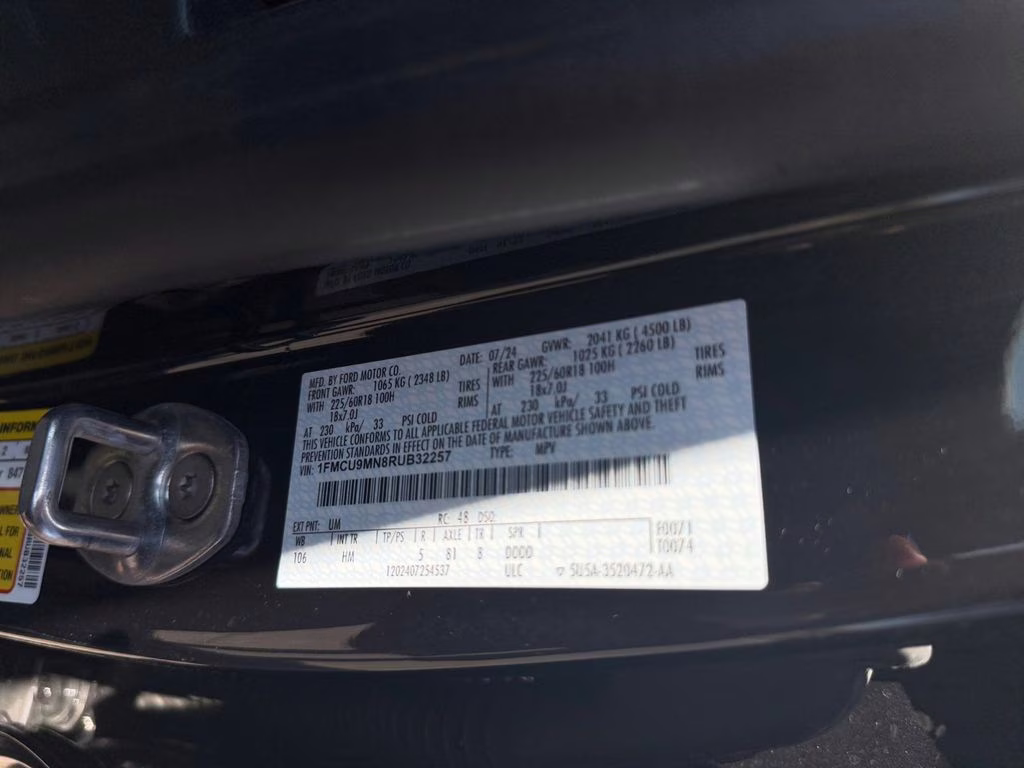 2024 Black Metallic Ford Escape ST-Line w/Panoramic Roof AWD SUV