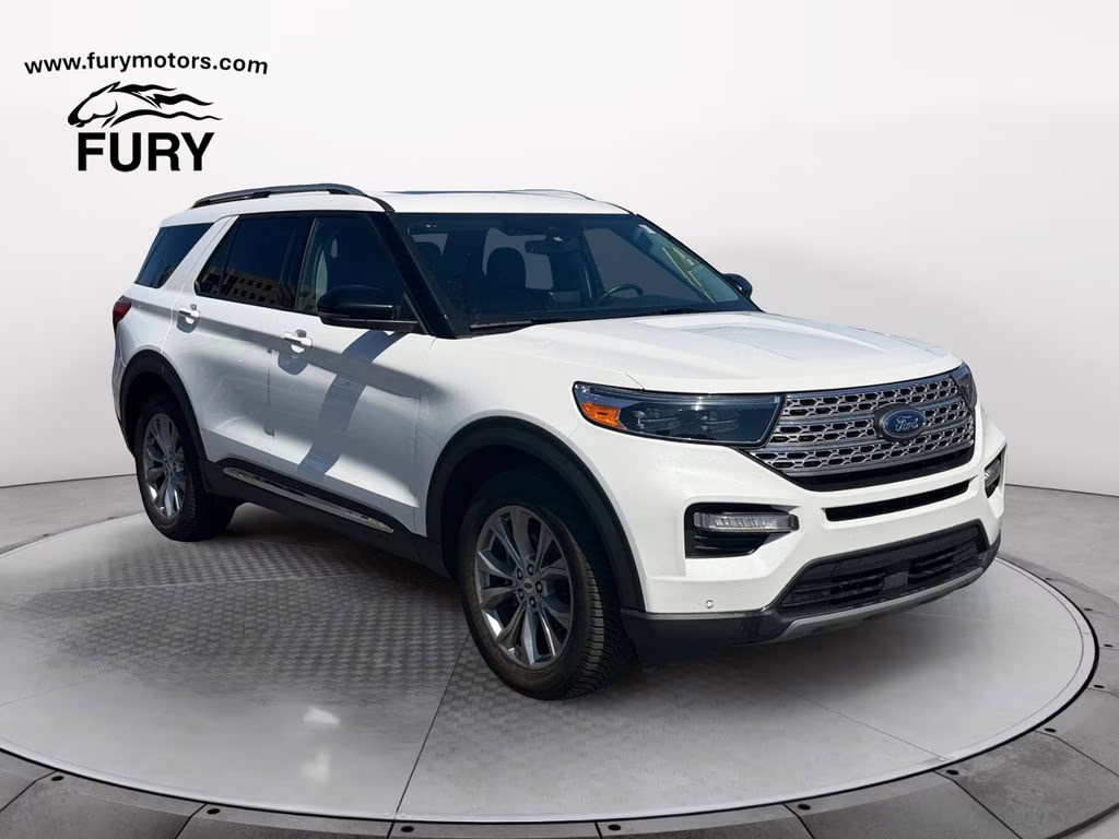 2023 White Metallic Ford Explorer Limited w/Towing / B&O Sound & Twin Panel Moonroof 4X4 SUV