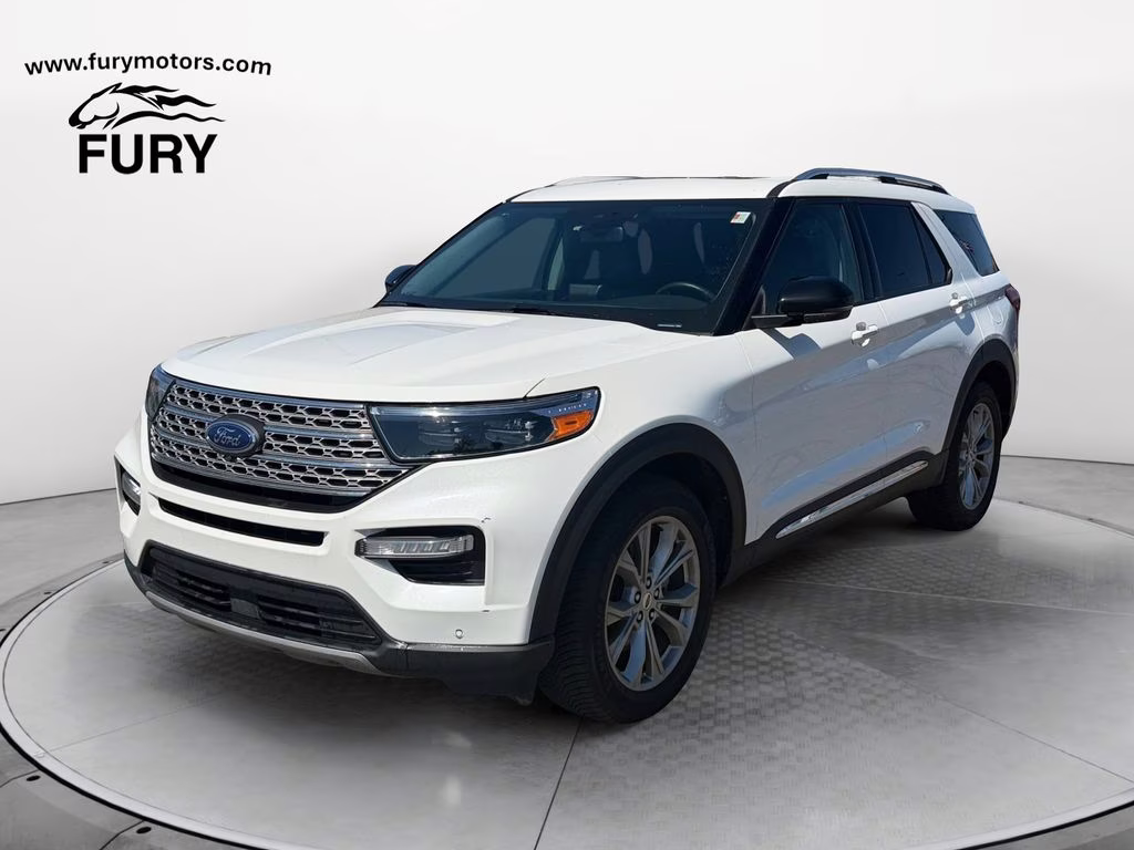 2023 White Metallic Ford Explorer Limited w/Towing / B&O Sound & Twin Panel Moonroof 4X4 SUV