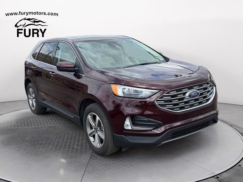 2022 Burgundy Velvet Metallic Tinted Clearcoat Ford Edge SEL w/Panoramic Vista Roof AWD SUV
