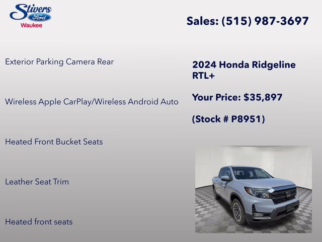 2024 Gray Honda Ridgeline RTL AWD Truck