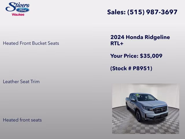 2024 Gray Honda Ridgeline RTL AWD Truck
