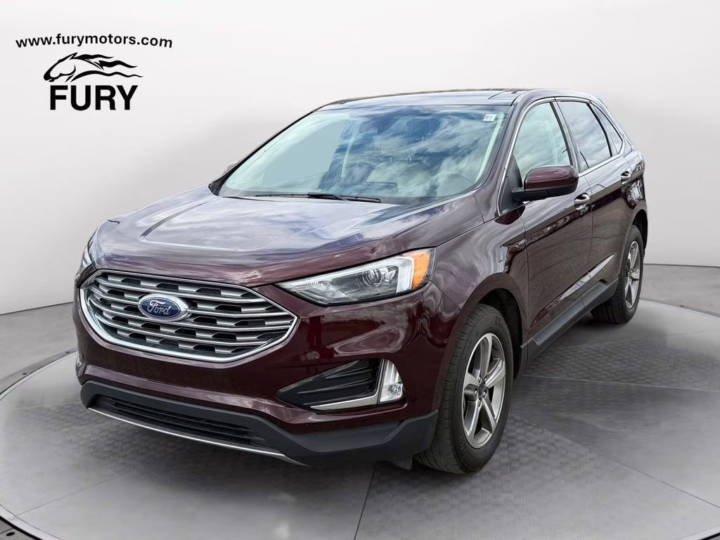 2022 Burgundy Velvet Metallic Tinted Clearcoat Ford Edge SEL w/Panoramic Vista Roof AWD SUV