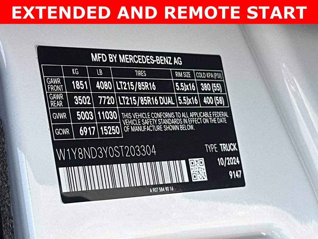 2025 Arctic White Mercedes-Benz Sprinter 3500 Cargo 170 WB RWD Van