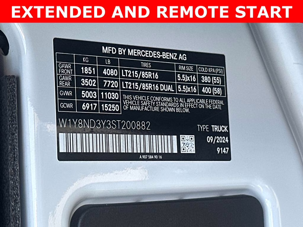 2025 Artic White Mercedes-Benz Sprinter 3500 Cargo 170 WB RWD Van