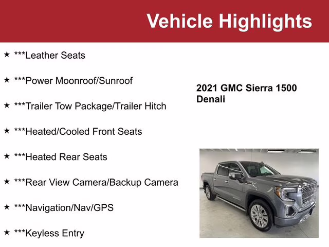 Used 2021 GMC Sierra 1500 Denali Denali with VIN 3GTU9FEL2MG158693 for sale in Waite Park, Minnesota