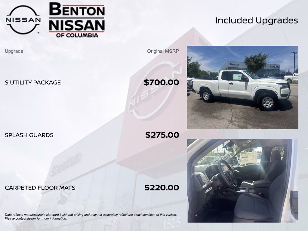 2026 Glacier White Nissan Frontier S 4X4 Truck