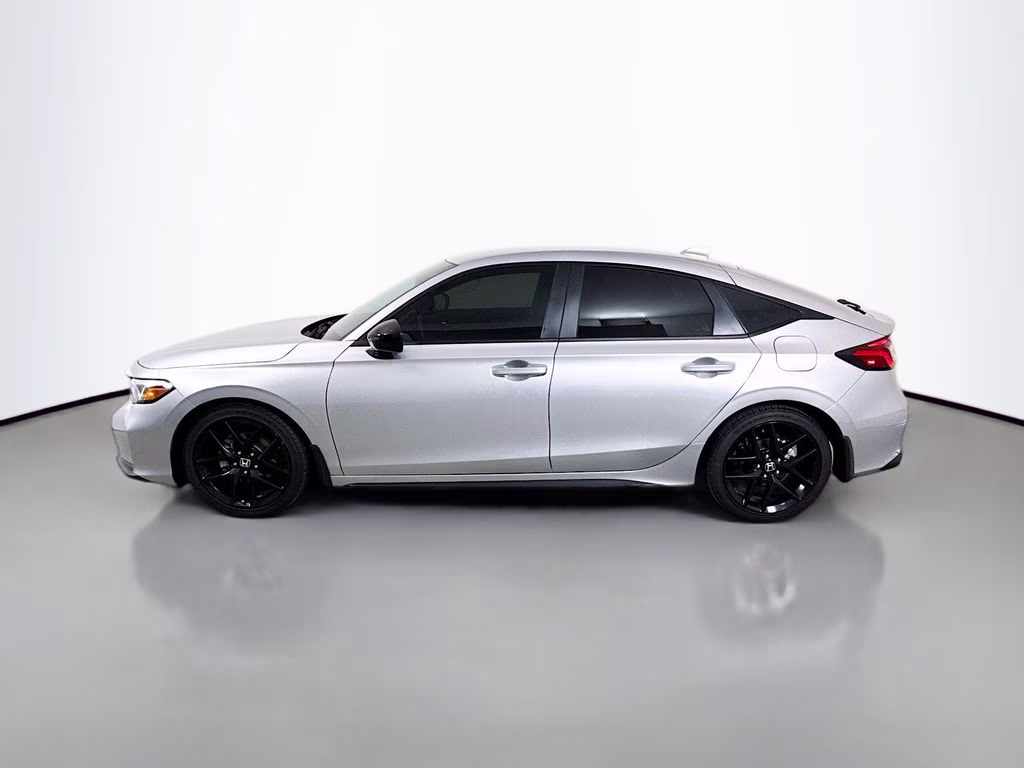 2025 Solar Silver Metallic Honda Civic Sport FWD Hatchback