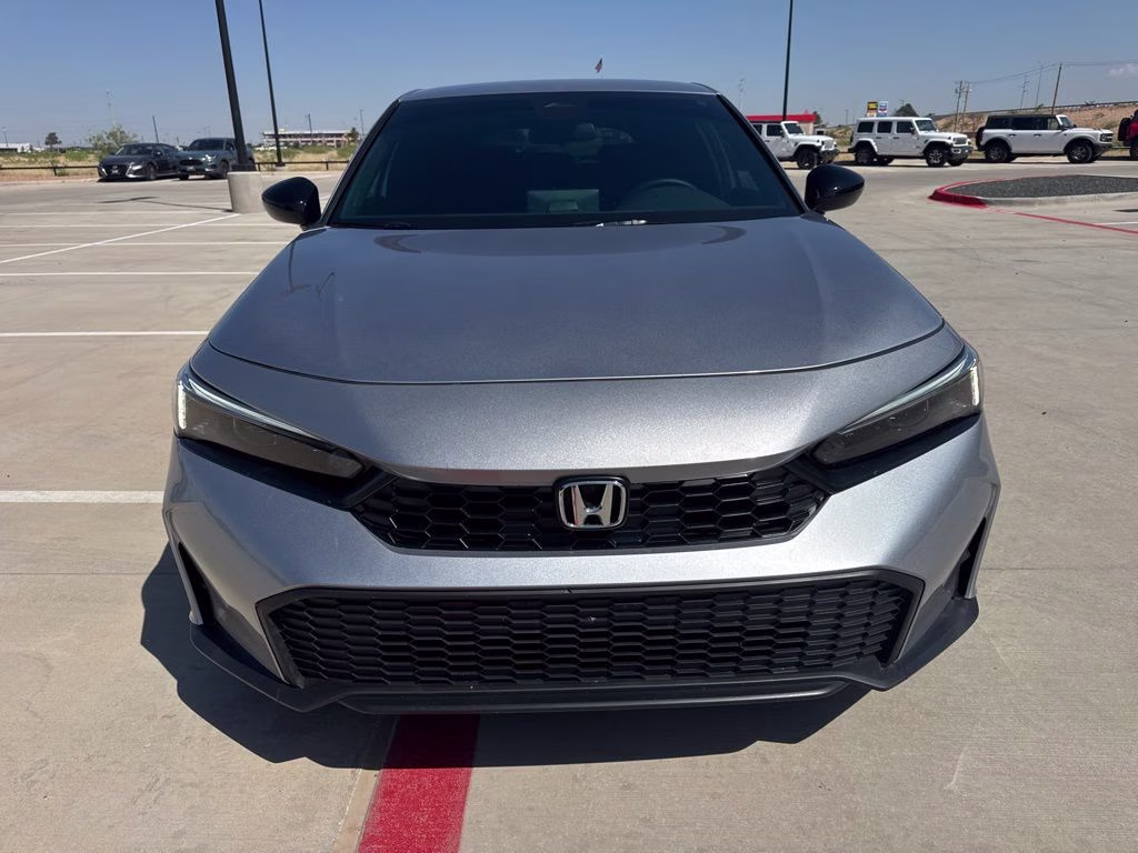 2025 Solar Silver Metallic Honda Civic Sport FWD Hatchback