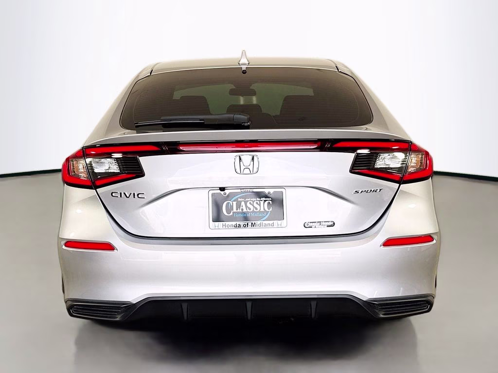 2025 Solar Silver Metallic Honda Civic Sport FWD Hatchback