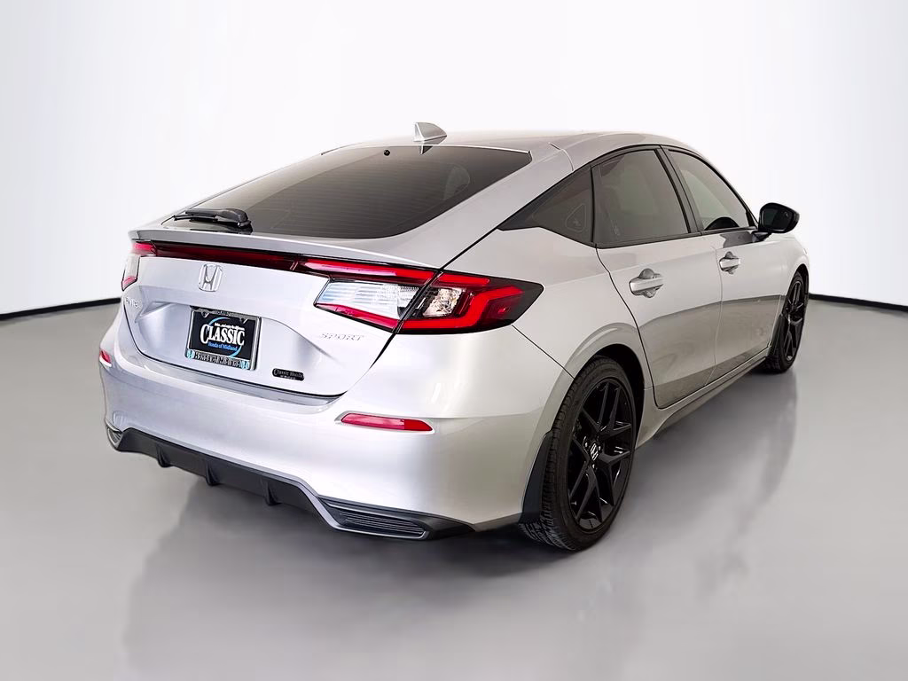 2025 Solar Silver Metallic Honda Civic Sport FWD Hatchback