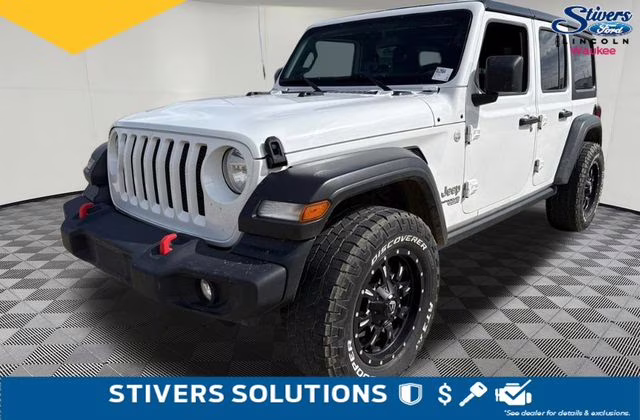 2019 Bright White Clearcoat Jeep Wrangler Unlimited Sport S 4X4 SUV