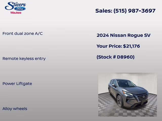 2024 Gun Metallic Nissan Rogue SV FWD SUV