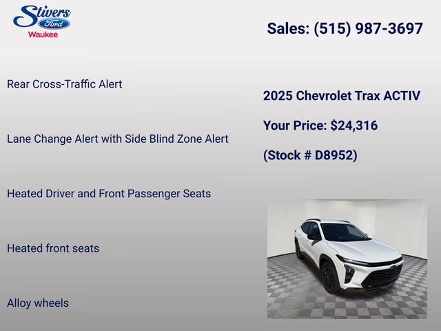 2025 Summit White Chevrolet Trax ACTIV FWD SUV