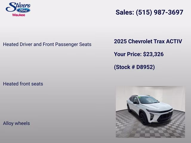 2025 Summit White Chevrolet Trax ACTIV FWD SUV