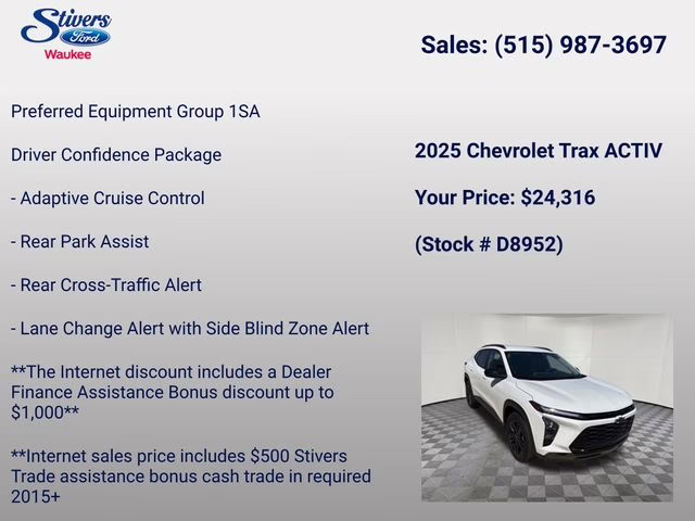 2025 Summit White Chevrolet Trax ACTIV FWD SUV