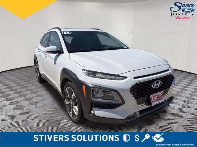 2020 Chalk White Hyundai Kona Limited AWD SUV