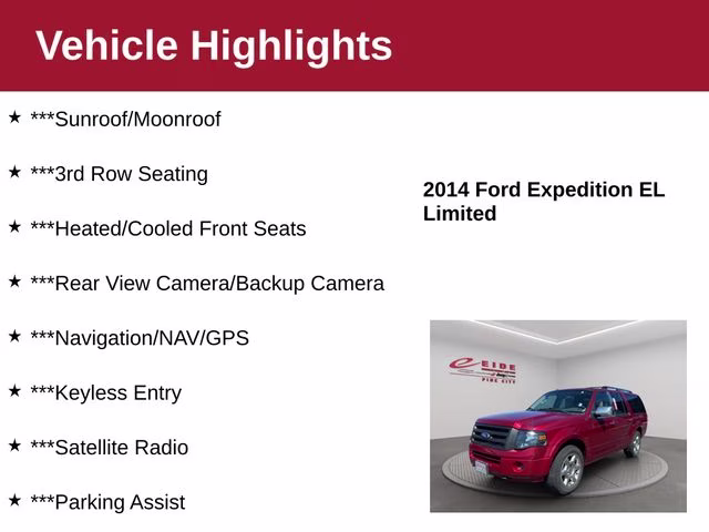 2014 Red Ford Expedition EL Limited 4X4 SUV
