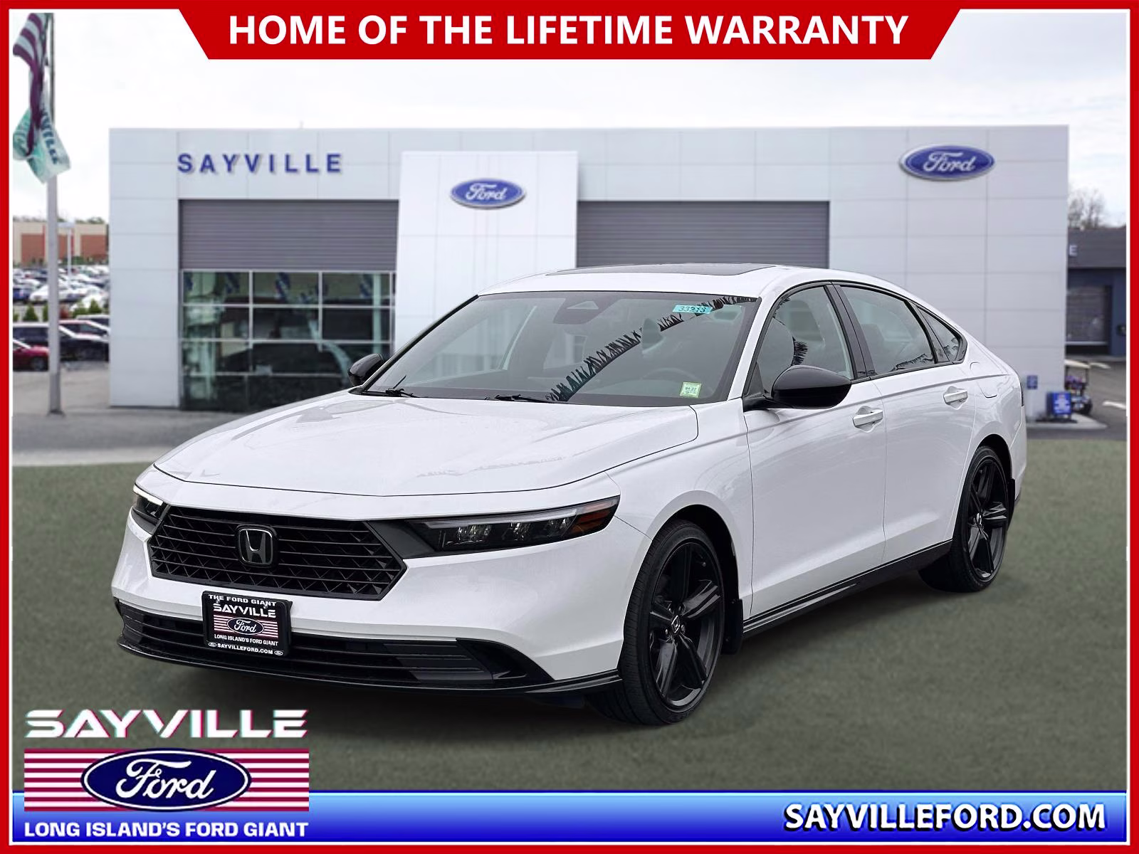 2023 Platinum White Pearl Honda Accord Hybrid Sport-L Sedan FWD Sedan