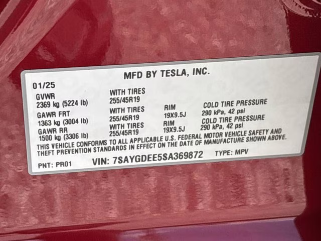 2025 Ultra Red Tesla Model Y Long Range AWD SUV