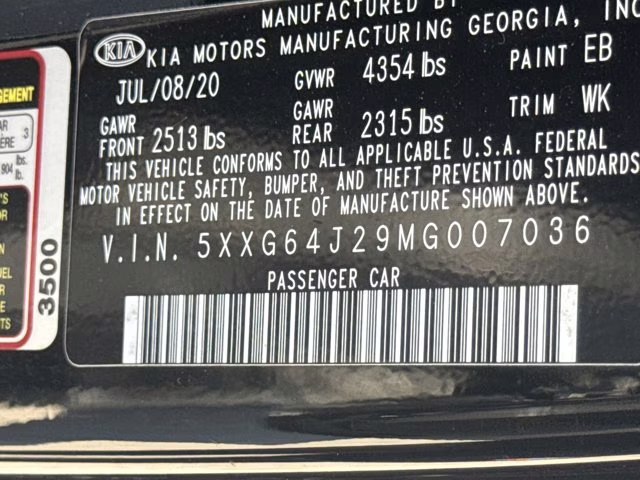 2021 Ebony Black Kia K5 GT-Line FWD Sedan