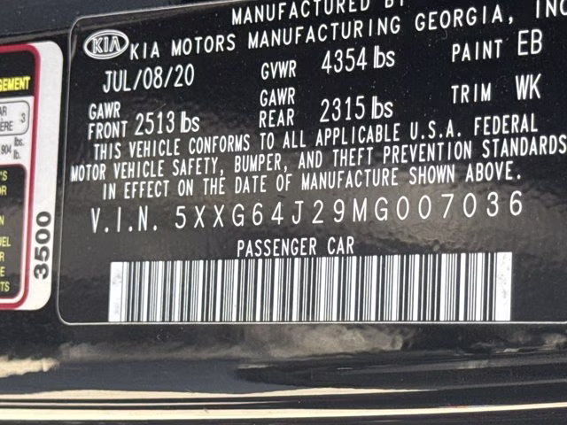 2021 Ebony Black Kia K5 GT-Line FWD Sedan