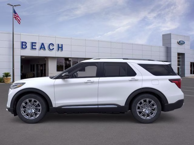 2026 Star White Metallic Tri-Coat Ford Explorer Platinum RWD SUV