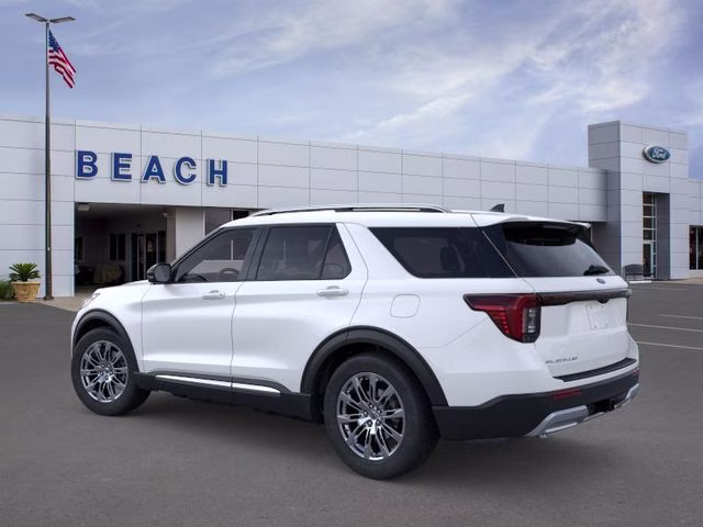 2026 Star White Metallic Tri-Coat Ford Explorer Platinum RWD SUV