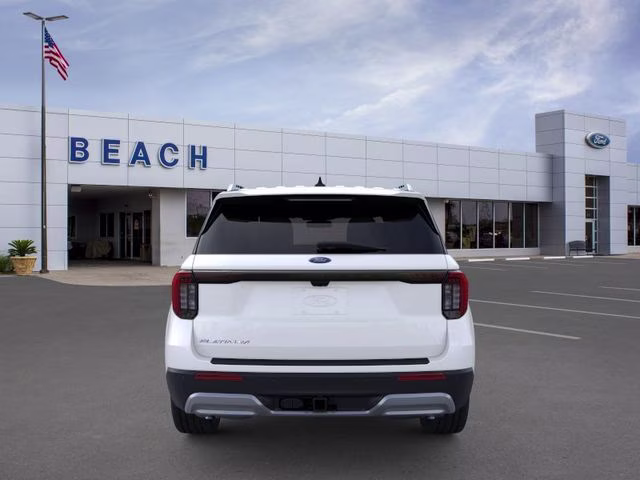 2026 Star White Metallic Tri-Coat Ford Explorer Platinum RWD SUV