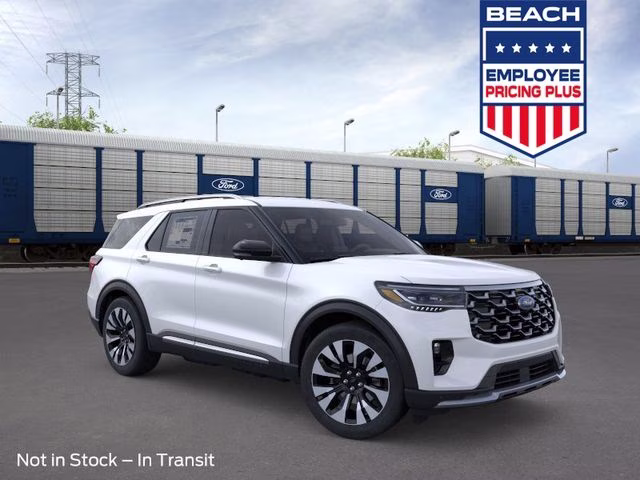 2026 Star White Metallic Tri-Coat Ford Explorer Platinum 4X4 SUV