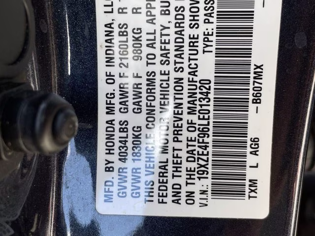 2020 Cosmic Blue Metallic Honda Insight Touring FWD Sedan