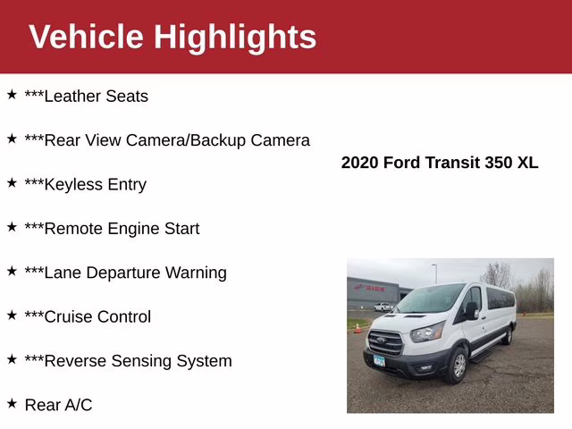 2020 Oxford White Ford Transit-350 XL RWD Crossover