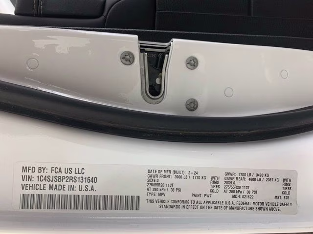 2024 Bright White Clearcoat Jeep Wagoneer L Series II 4X4 SUV