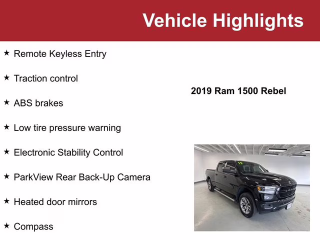 Used 2019 RAM Ram 1500 Sport with VIN 1C6SRFTT0KN595775 for sale in Waite Park, Minnesota